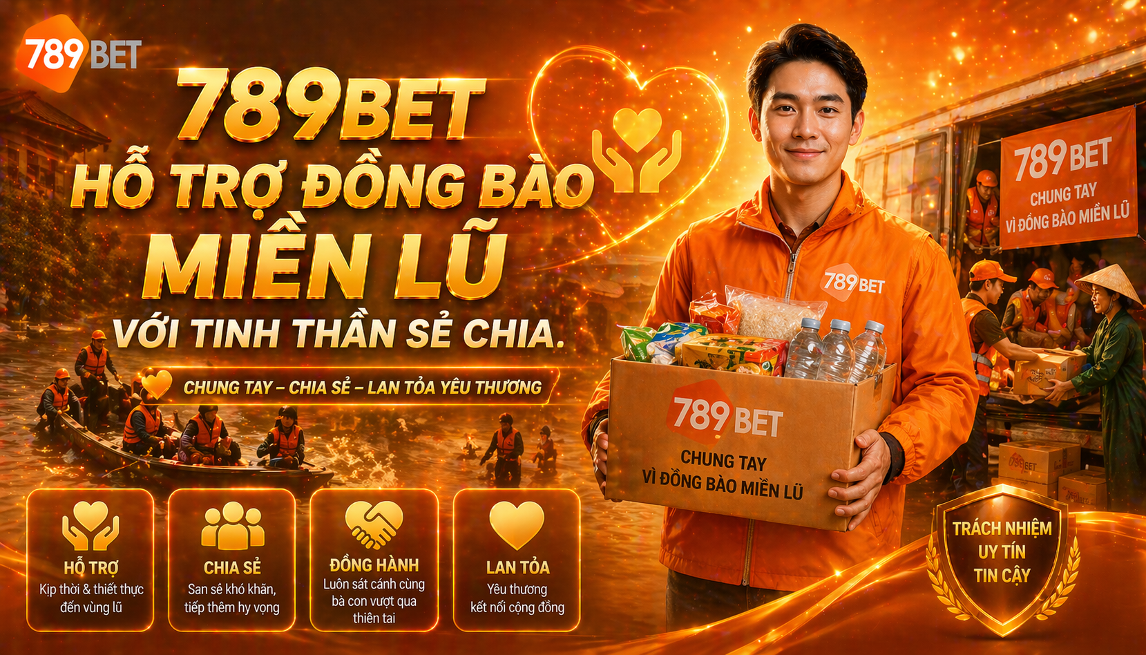 789bet hỗ trợ đồng bào miền lũ với tinh thần sẻ chia