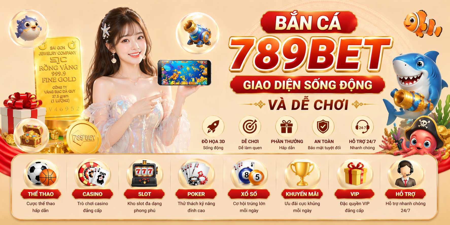 Bắn cá 789bet giao diện sống động và dễ chơi