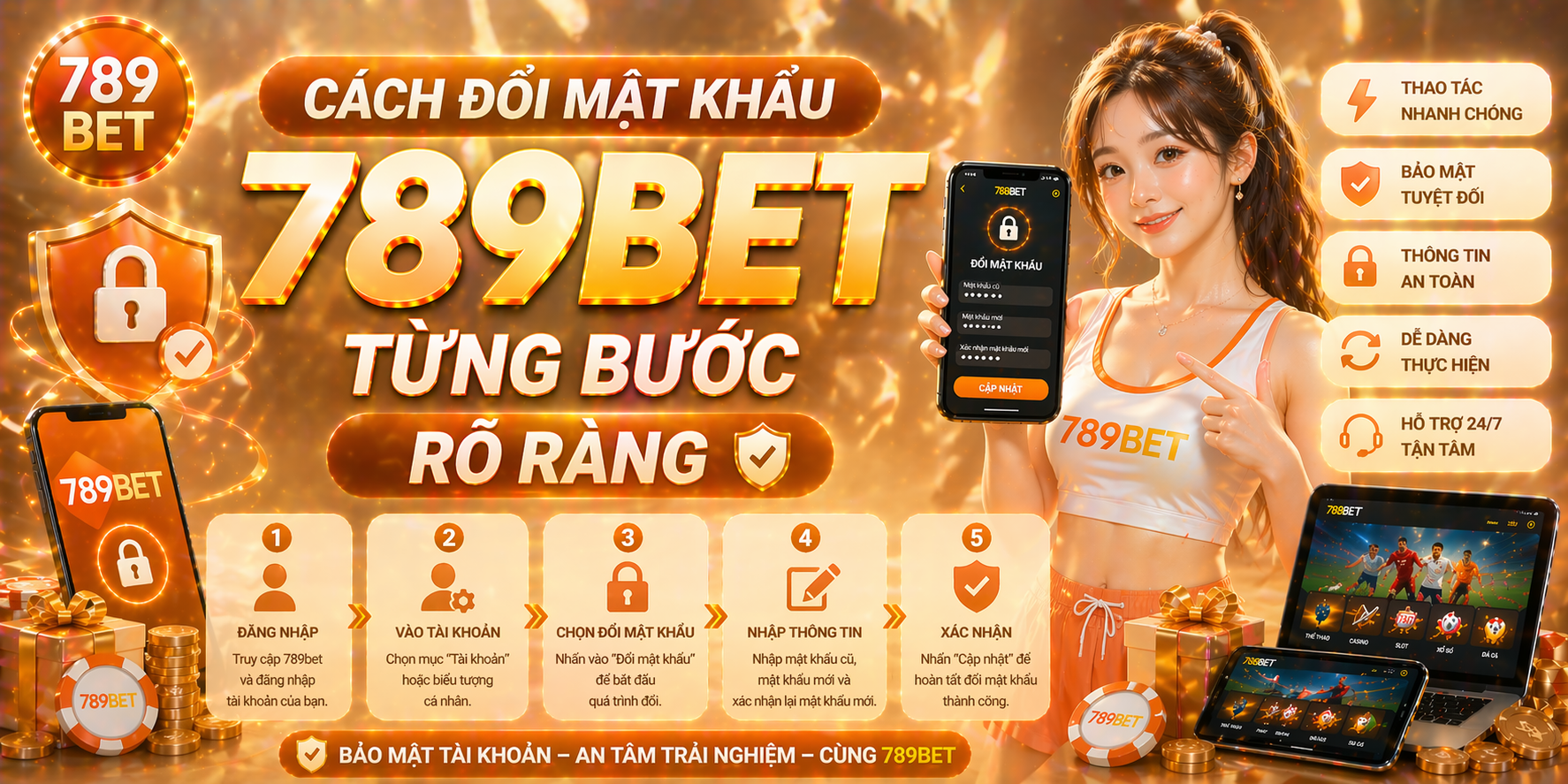 Cách đổi mật khẩu 789bet từng bước rõ ràng