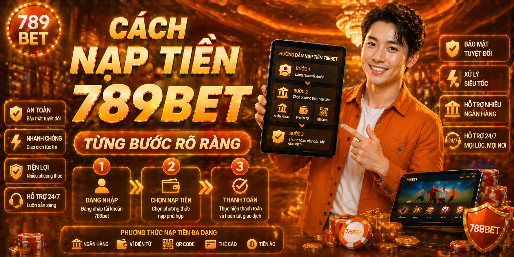 Cách nạp tiền 789bet từng bước rõ ràng