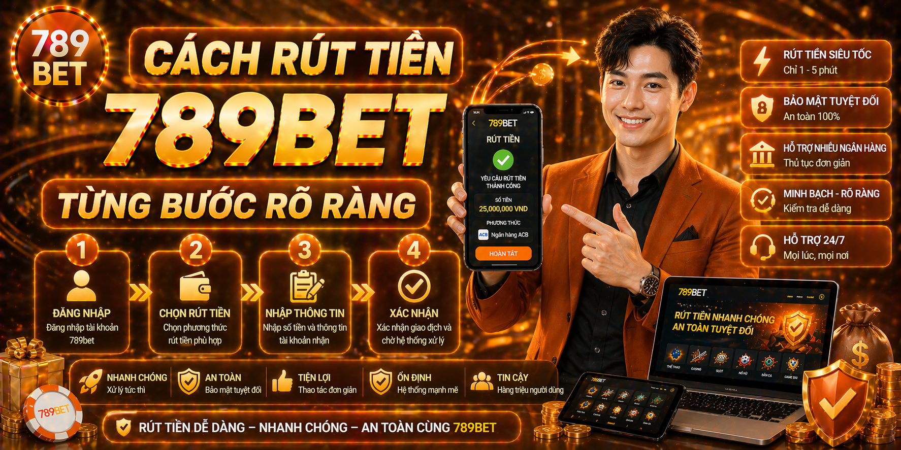 Cách rút tiền 789bet từng bước rõ ràng