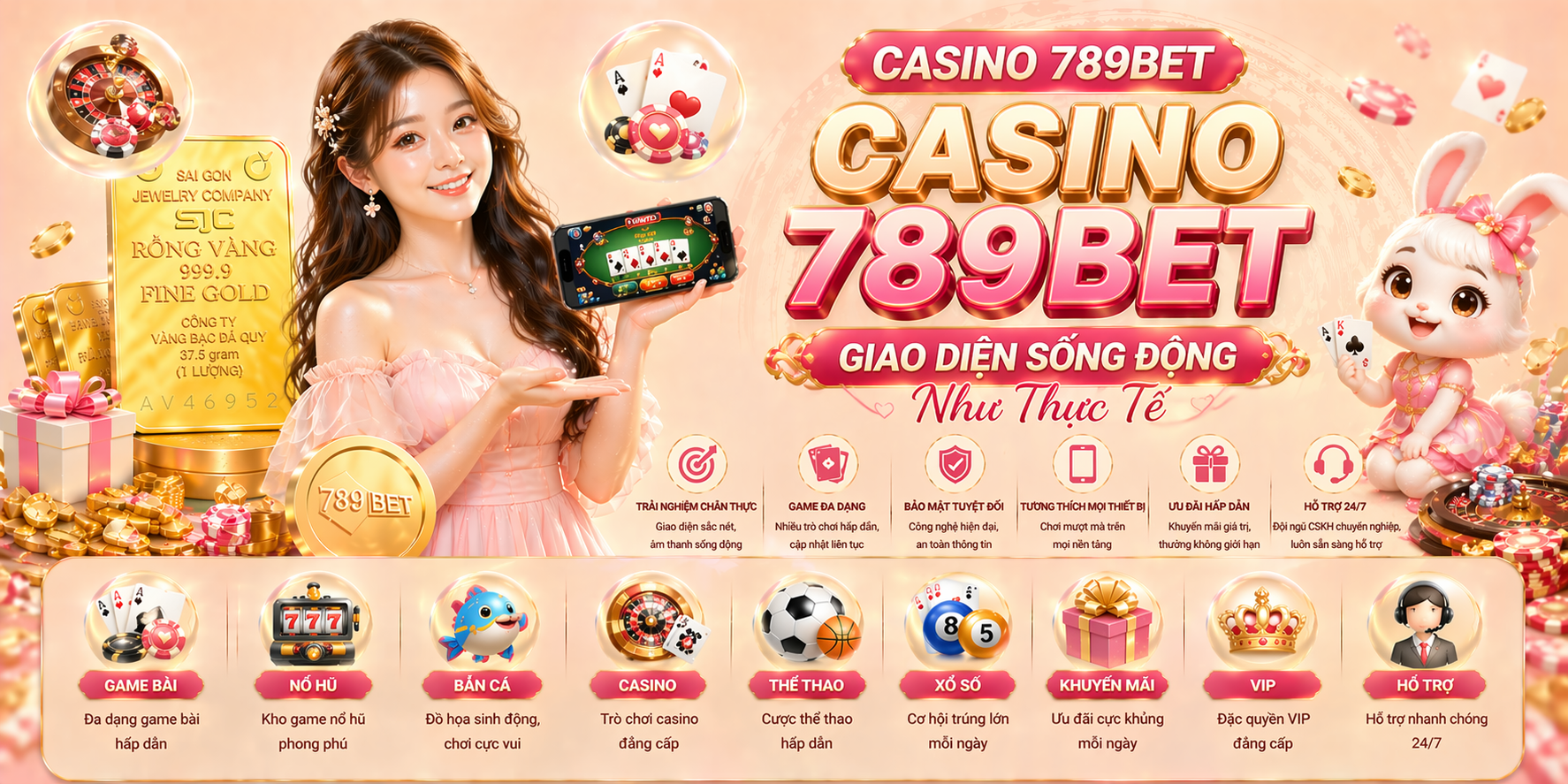 Casino 789bet giao diện sống động như thực tế