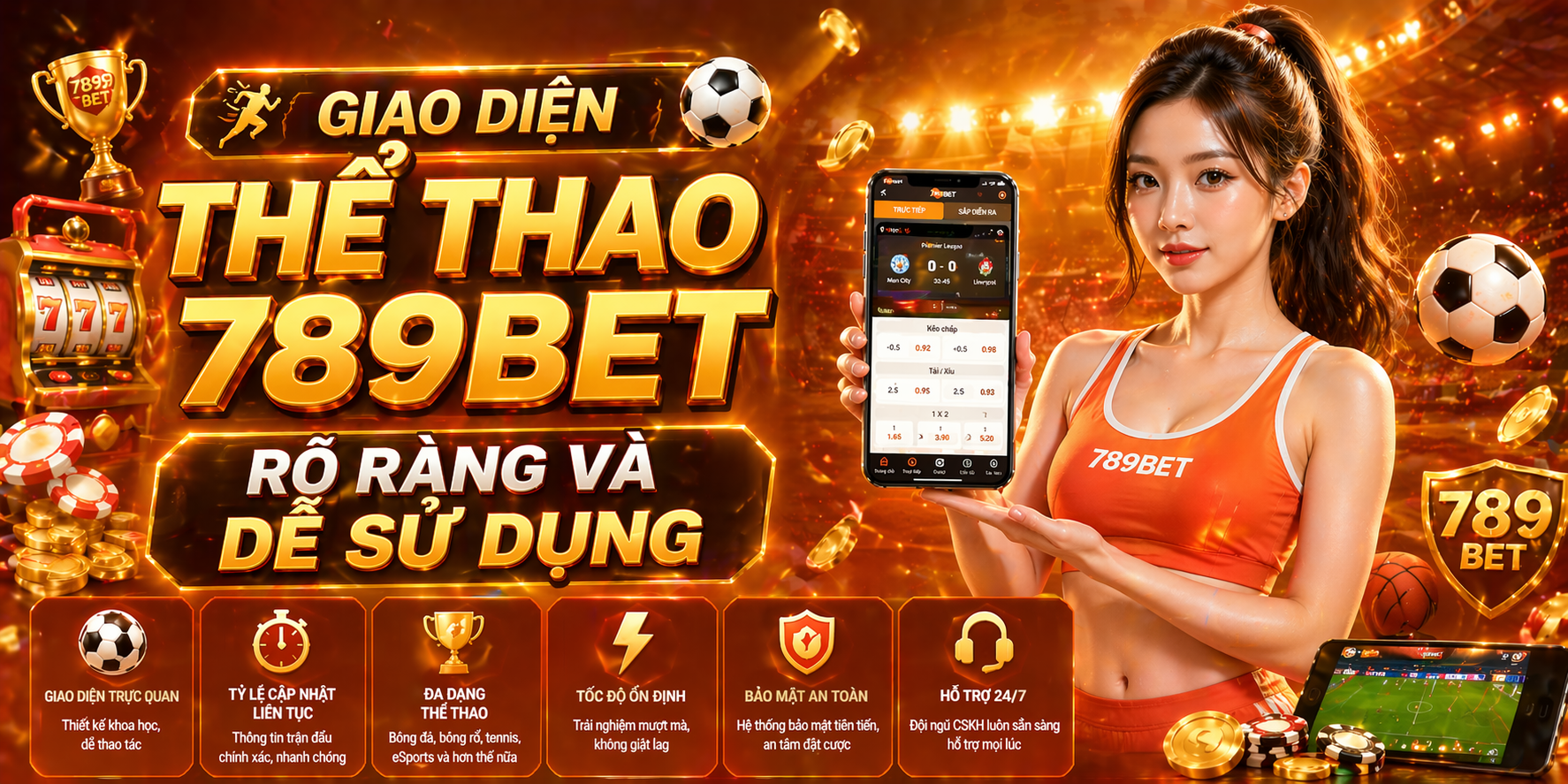 Giao diện thể thao 789bet rõ ràng và dễ sử dụng