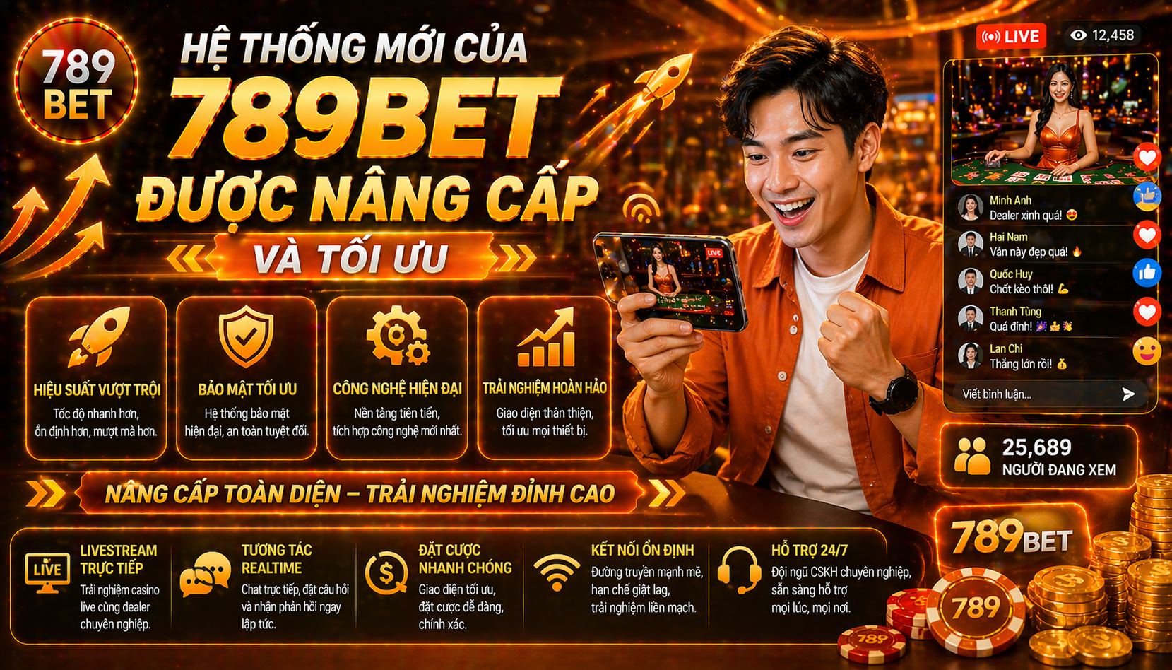 Hệ thống mới của 789bet được nâng cấp và tối ưu