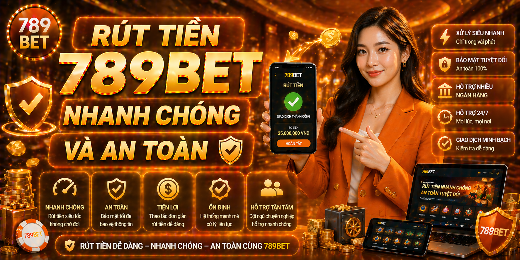 Rút tiền 789bet nhanh chóng và an toàn