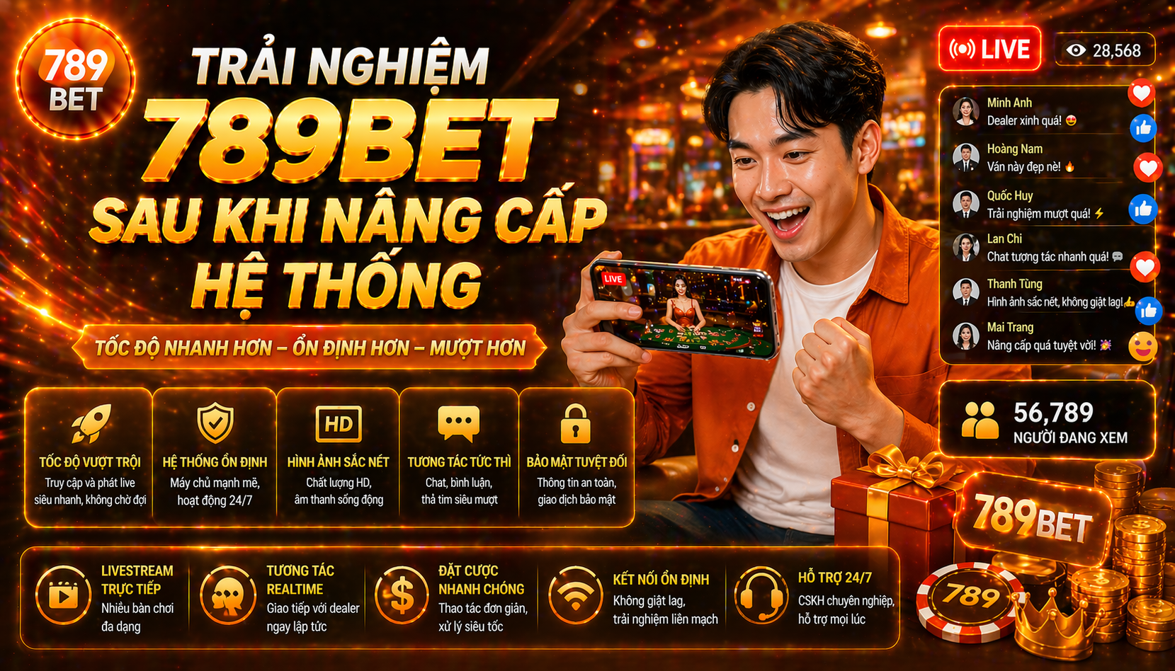Trải nghiệm 789bet sau khi nâng cấp hệ thống