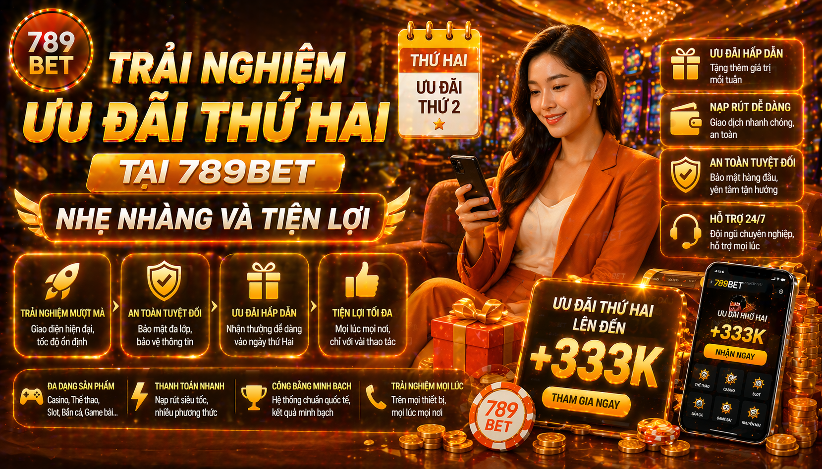 Trải nghiệm ưu đãi thứ hai tại 789bet nhẹ nhàng và tiện lợi